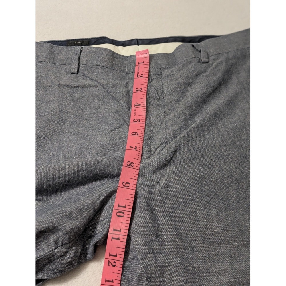 J. CREW Ludlow Slim fit suit pant Blue Baird McNutt Irish cotton Linen Size 34 - Picture 9 of 11